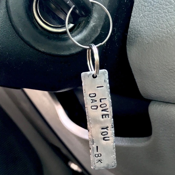 Hand stamped metal keychain - Picture 2 of 2